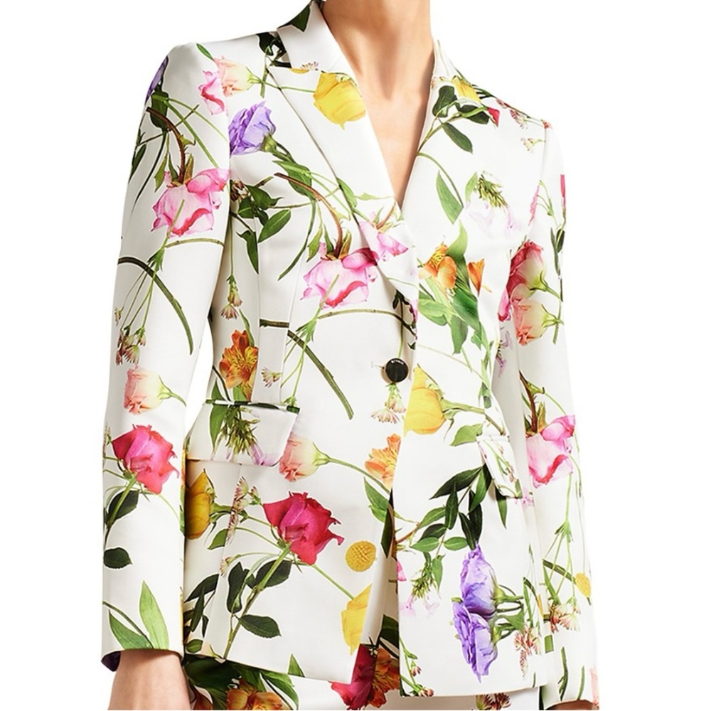 Ted Baker Ziaah Floral Print One Button Jacket